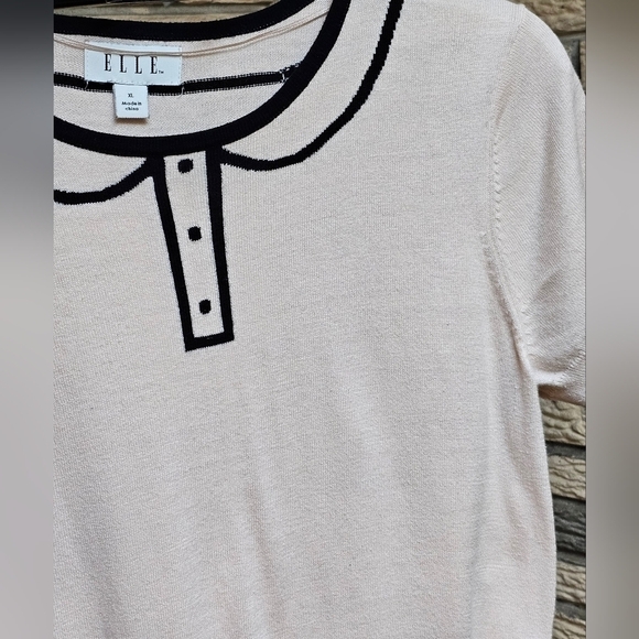 ELLE Short Sleeve Sweater Sz XL **Read Description** - Picture 3 of 8